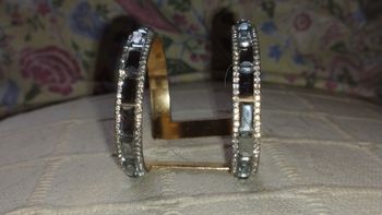 Bracelet manchette 2 anneaux, argenté et doré 