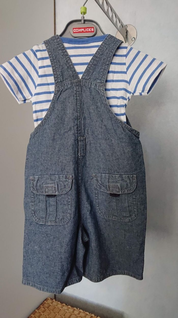 Ensemble, mixte, salopette Cadet Rousselle et tee-shirt Nirvana, 6 mois - photo numéro 2