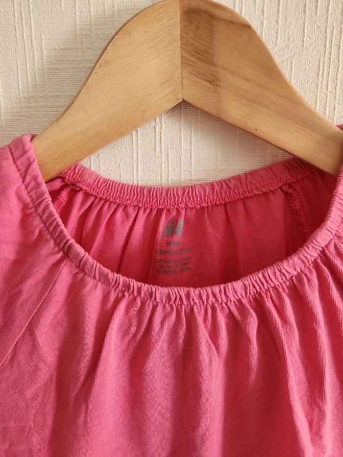 Tee-shirt manches courtes rose 6/8 ans H&M - photo numéro 4