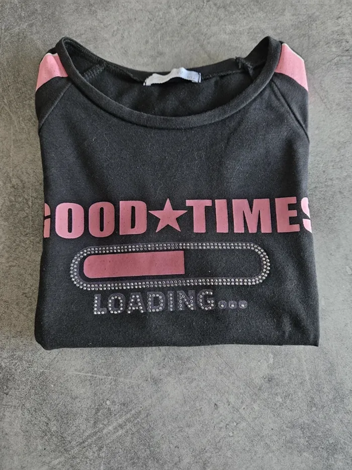 T-shirt à manches courtes fille - Taille 10 ans - Papillon - Noir et rose - photo numéro 11
