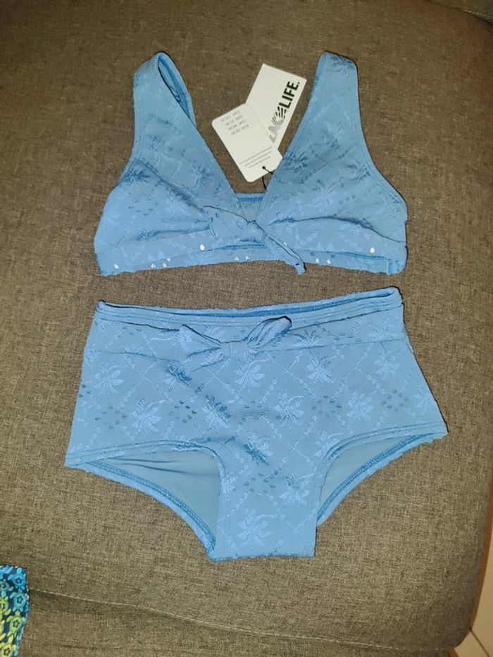 Maillot 2 pièces bleu 8/10 ans beachlife