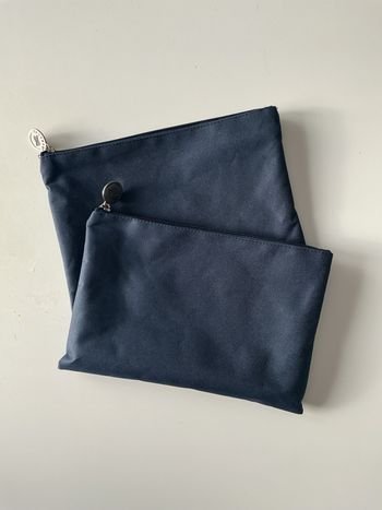 2 pochettes Marine 12x25 cm