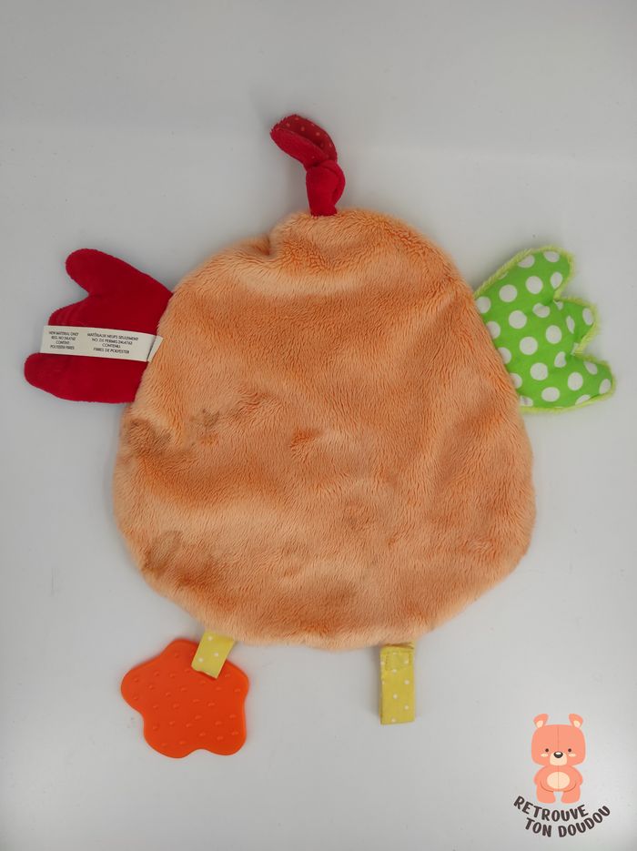 Doudou Plat Poussin Orange Chenille Kaloo - photo numéro 2