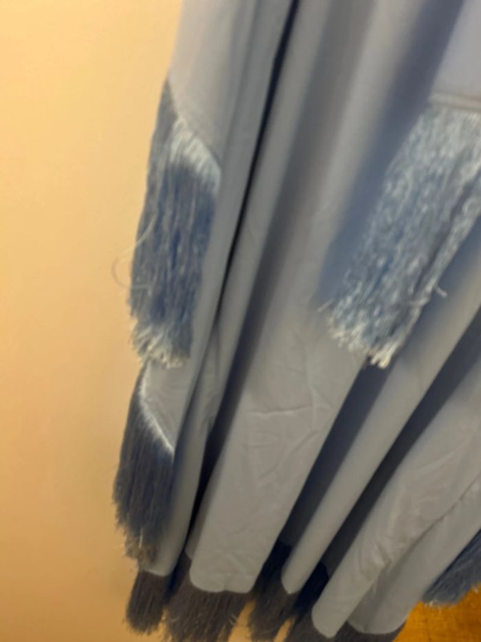 Robe, longue bleue à frange, taille XL - photo numéro 3