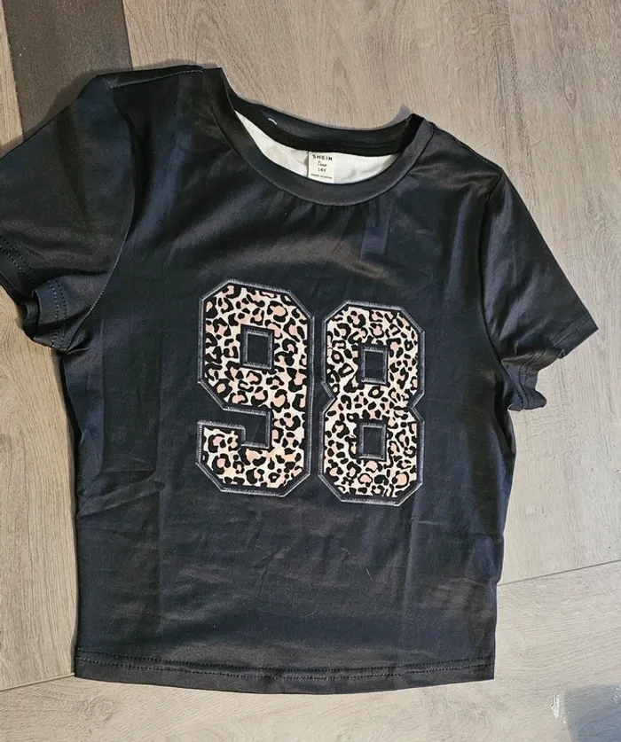 T shirt manche courte noir 13 ans - photo numéro 2