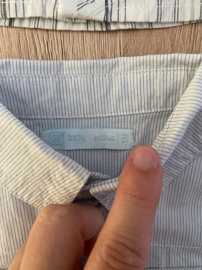 Lot 2 chemises manches longues 6 mois - photo numéro 4