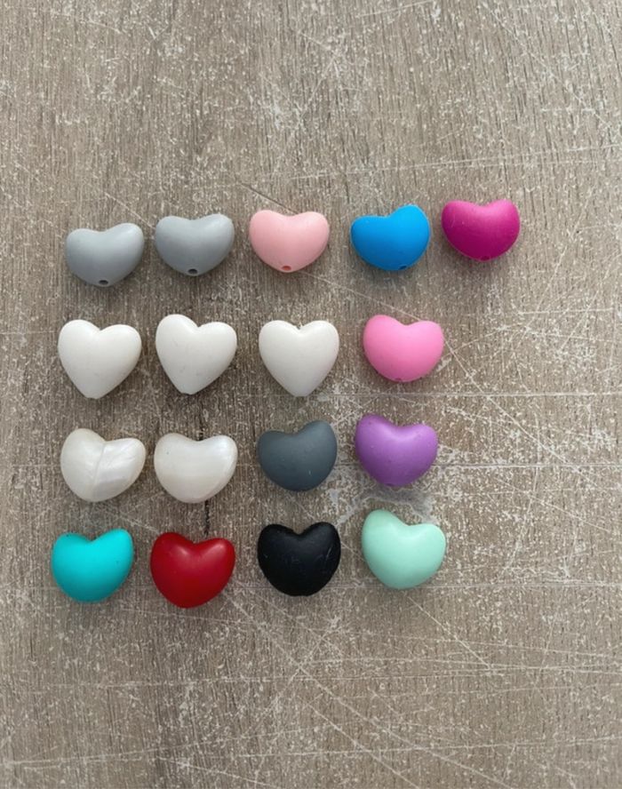 Perle silicone cœur