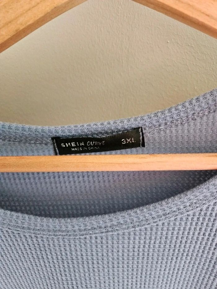Pull bleu nid d'abeille Shein Curve 3xl - photo numéro 2