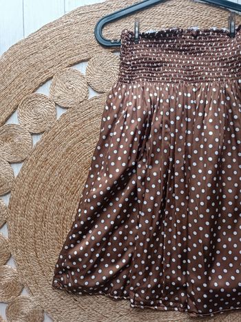 Jupe marron pois blanc élastique Taille S Make me Lemonade En très bon état