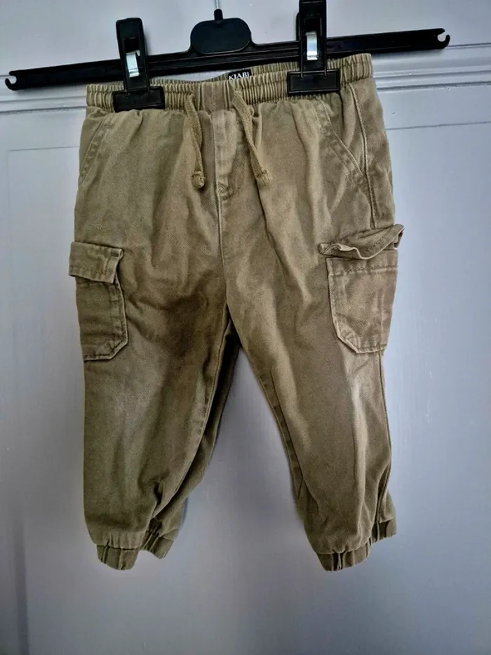 Pantalon cargo kaki 12mois 80cm