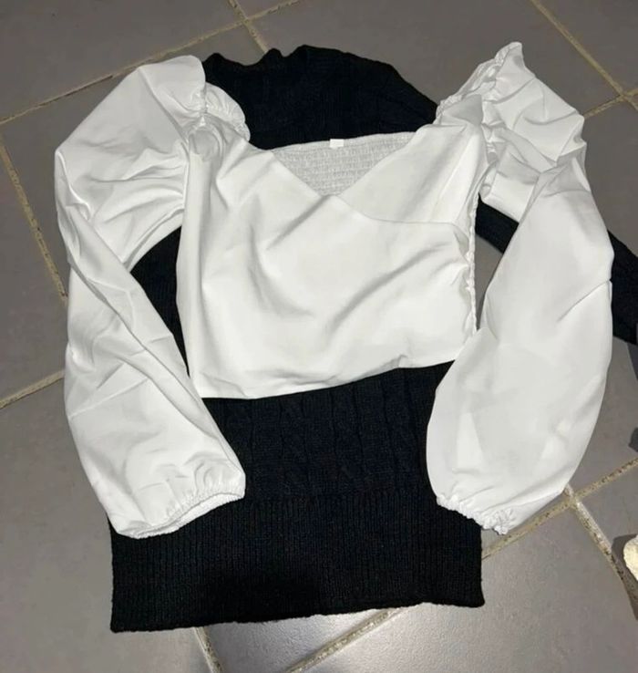 Blouse courte croisée blanche - photo numéro 4