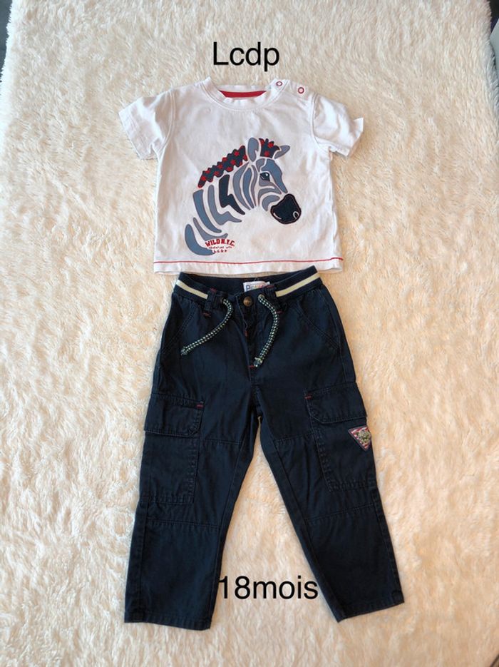 Tenue Lcdp Zèbre pantalon toile Garçon 18m