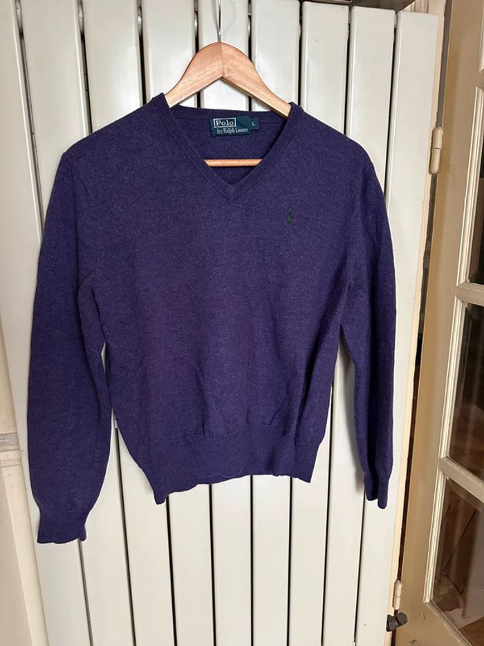 Pull en laine bouillie violet Ralph Lauren taille S
