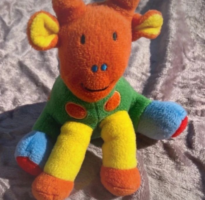 Peluche Girafe Vintage qui couine - Colorée - En bon état - photo numéro 2