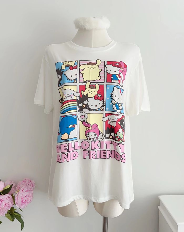 Top T-shirt style Oversize Sanrio Family Hello Kitty Melody Cinnamoroll Pompompurin - photo numéro 2