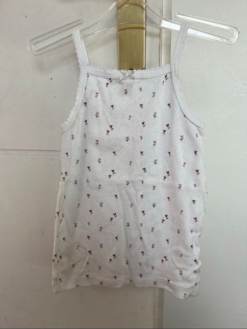 Débardeur Kiabi blanc fleurs 3A TBE