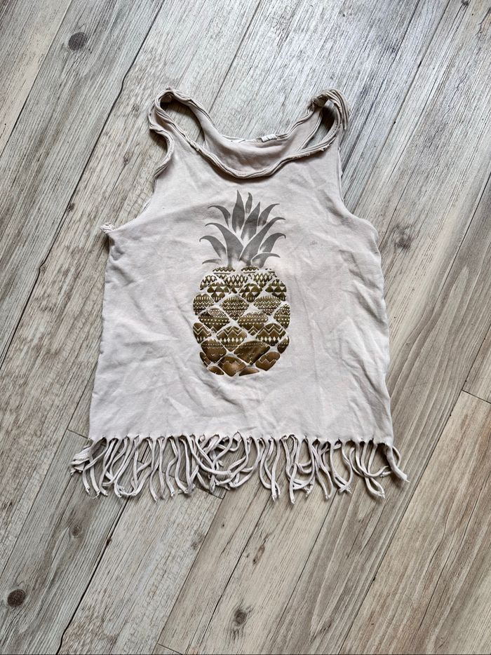 Top débardeur à franges ananas h&m 4/6 ans