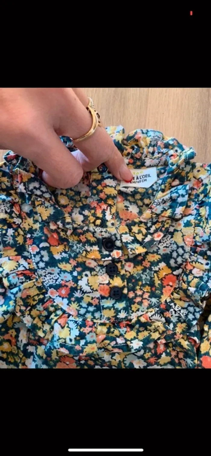 Chemisier blouse taille 6 mois tape a l’oeil - photo numéro 2