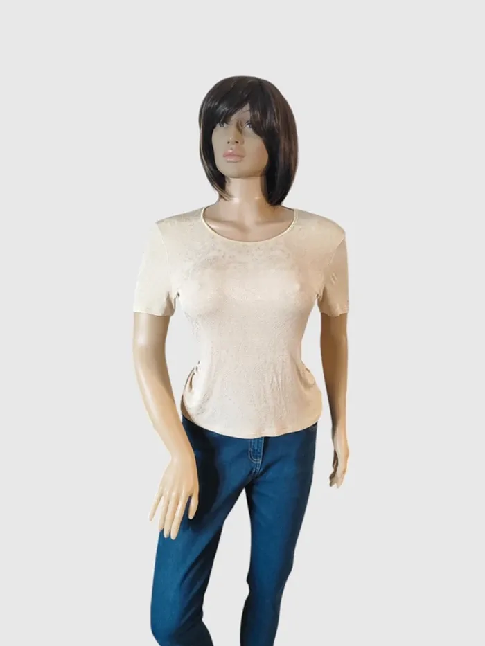 T-shirt Marks & Spencer Crème, Taille 40, Matière Douce - photo numéro 2