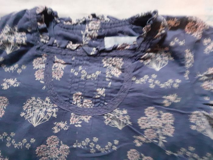 Tunique bleu motif lilas - photo numéro 2