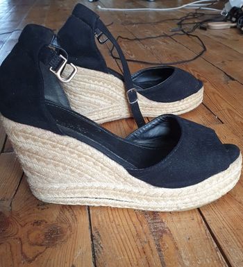 Sandales espadrilles Talons noires Lusimen 37
