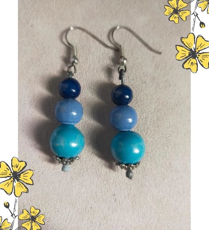 Boucles d’oreilles Bleu Méditerranée – Collection Terres d’Ailleurs - photo numéro 2