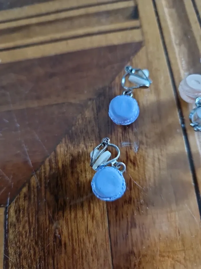 lot de boucles d oreille macaron - photo numéro 2