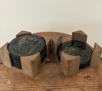 Ensemble de 10 sous verres en céramique-Athènes