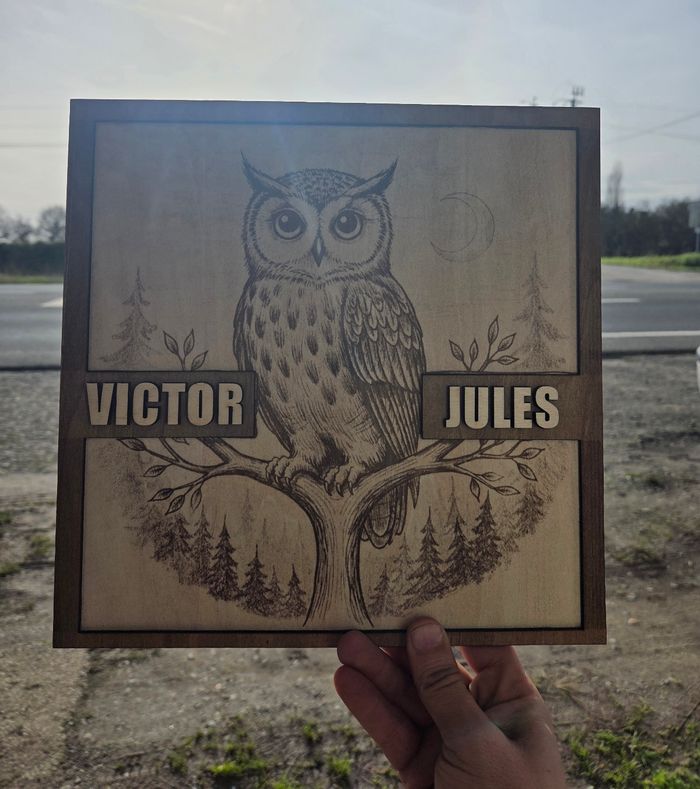 Cadre hibou Personnalisable