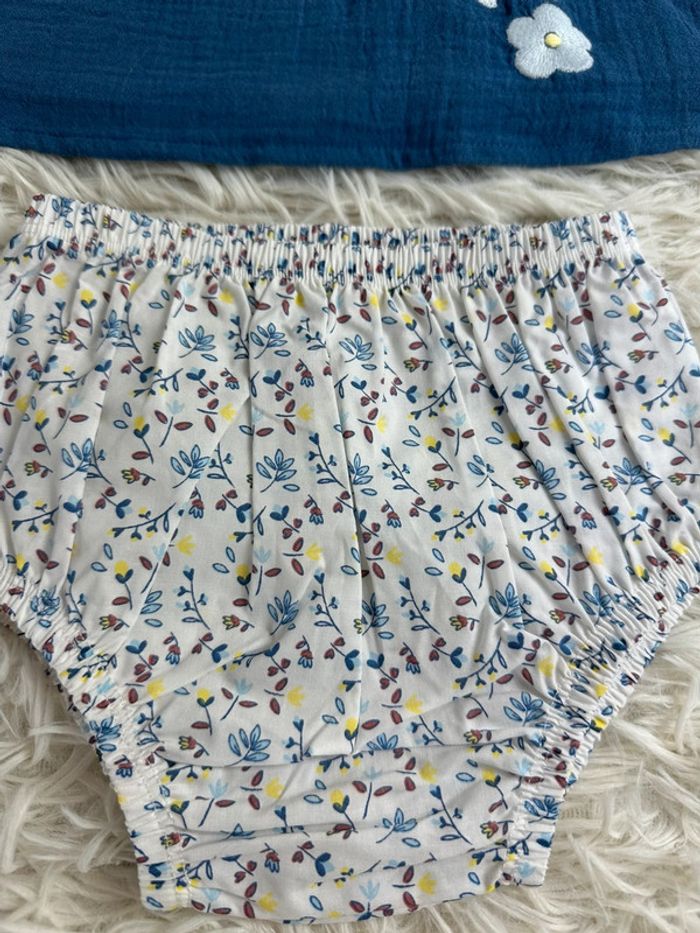 Robe gaze de coton et bloomer Marese taille 6 mois - photo numéro 2