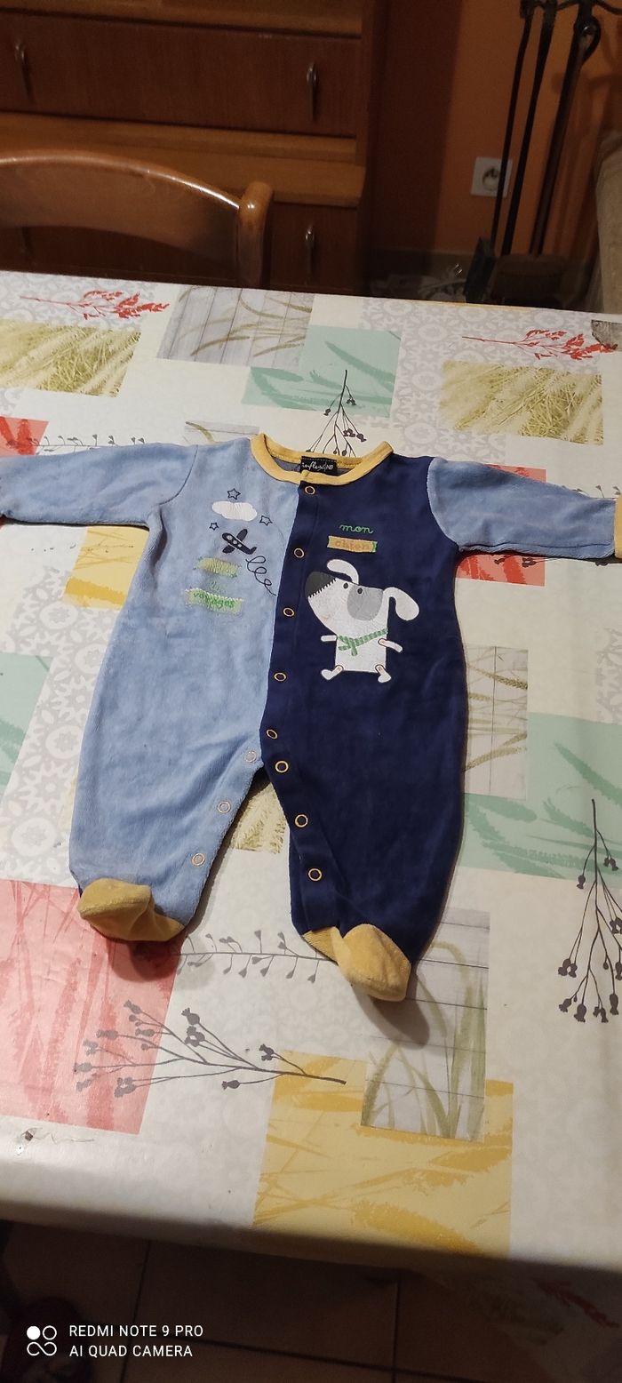 Grenouillère velours naissance influx