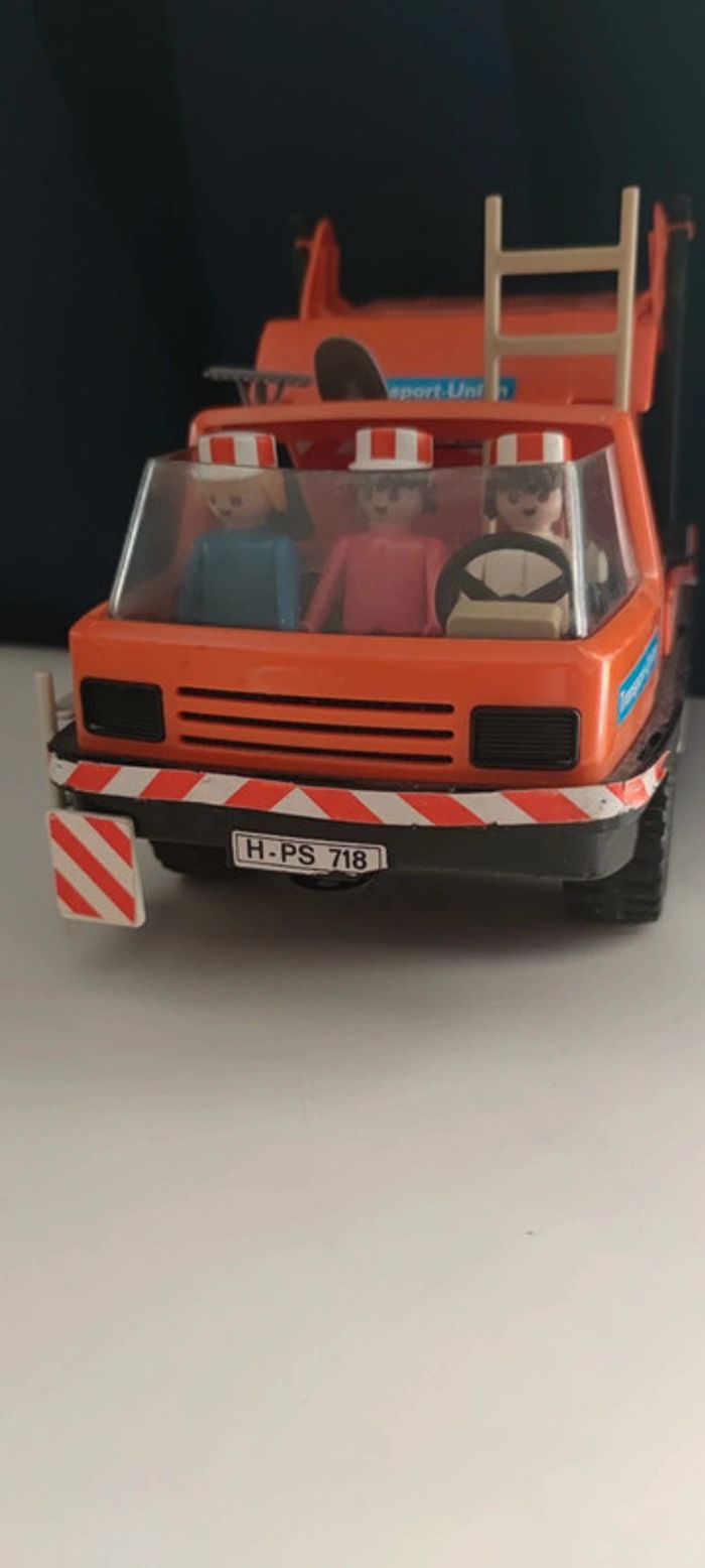 Playmobil Klicky N 3471 Camion porte- containers + 3 ouvriers vintage - photo numéro 6