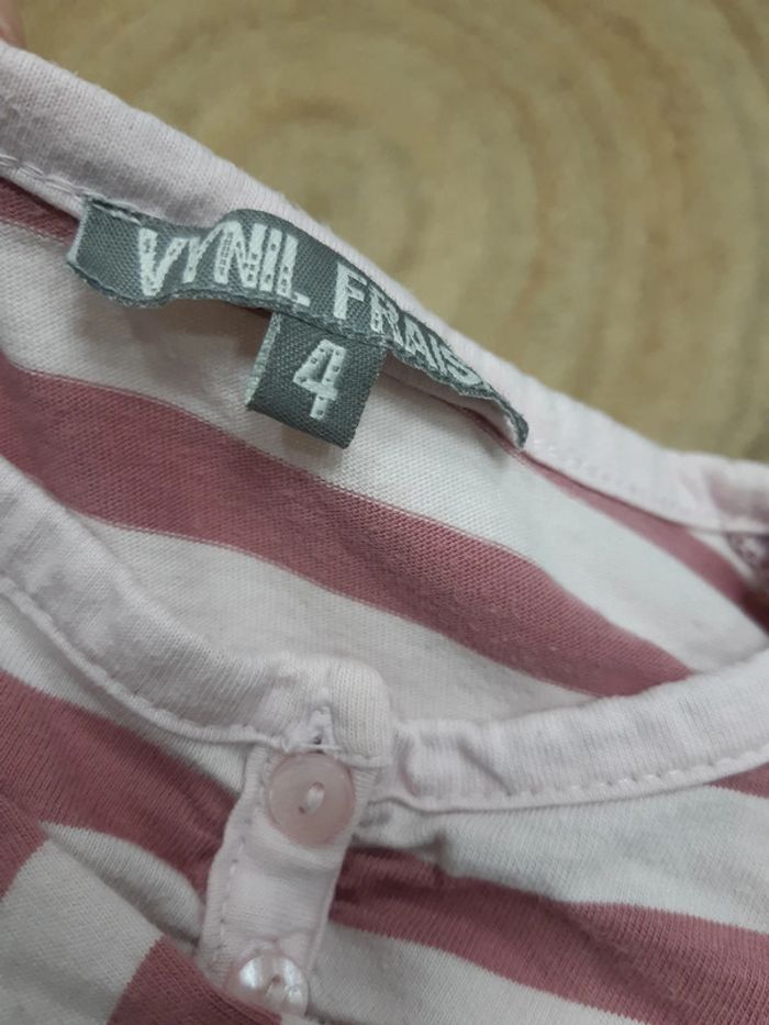 Haut manches longues rayé Vynil Fraise 4 ans - photo numéro 4