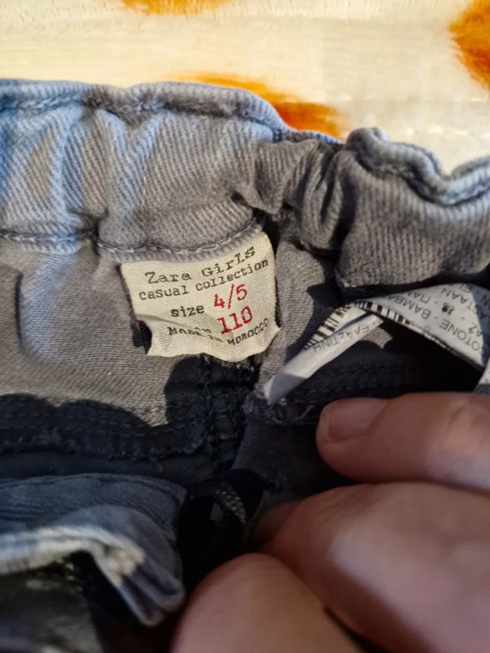 Pantalon fille zara girl 4/5 ans gris - photo numéro 3