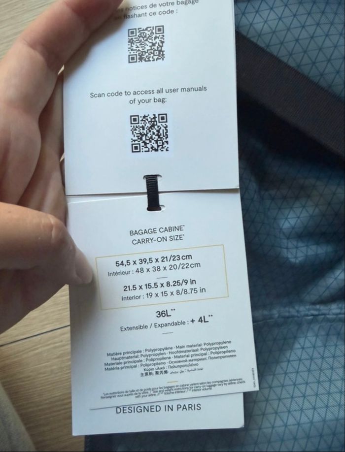 Valise Delsey bleu neuf 55 cm - photo numéro 2