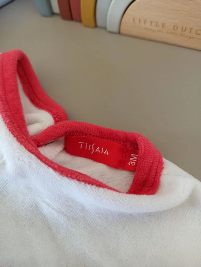 Pyjama blanc et rouge 3 mois Tissaia - photo numéro 3