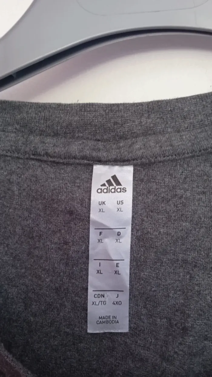 Adidas XL homme – Tee-shirt gris style NBA training - photo numéro 4
