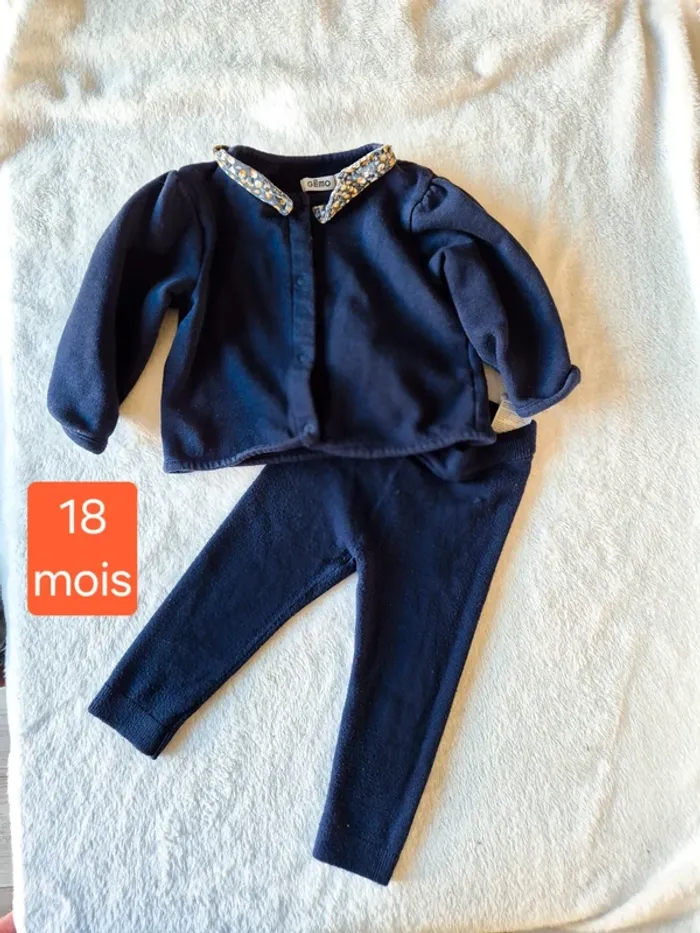 Ensemble gemo 18 mois fleurs