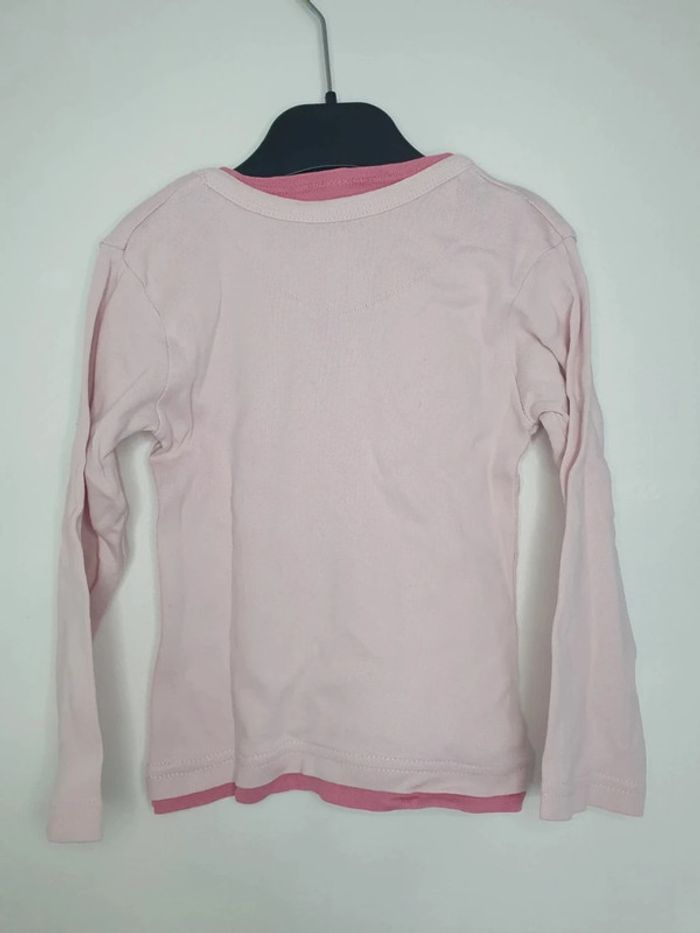 Tee shirt manches longues rose Taille 3 ans coton - photo numéro 3
