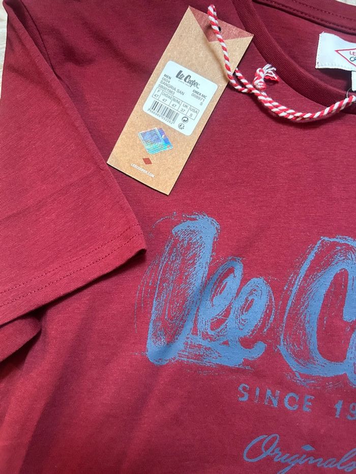 Homme/ado 👦🏻 Tshirt manches courtes lee cooper bordeaux - photo numéro 4