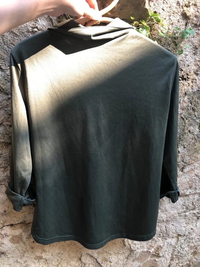 Chemise kaki tissu soyeux - photo numéro 4