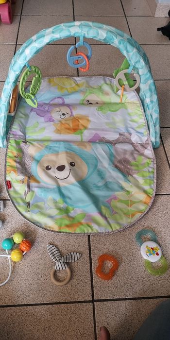 Lot tapis éveil hochets anneau dentition chenille