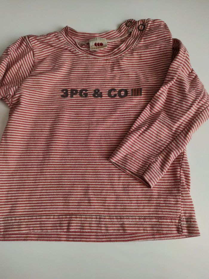 T shirt rayures rouges - photo numéro 2