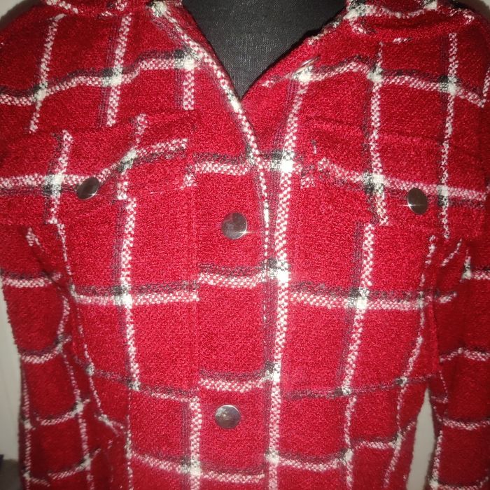 Veste carreaux bordeaux - photo numéro 2