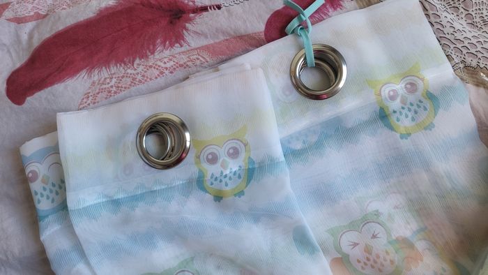 Lot voilages multicolore pastels + un tapis  multicolore pastels - photo numéro 3