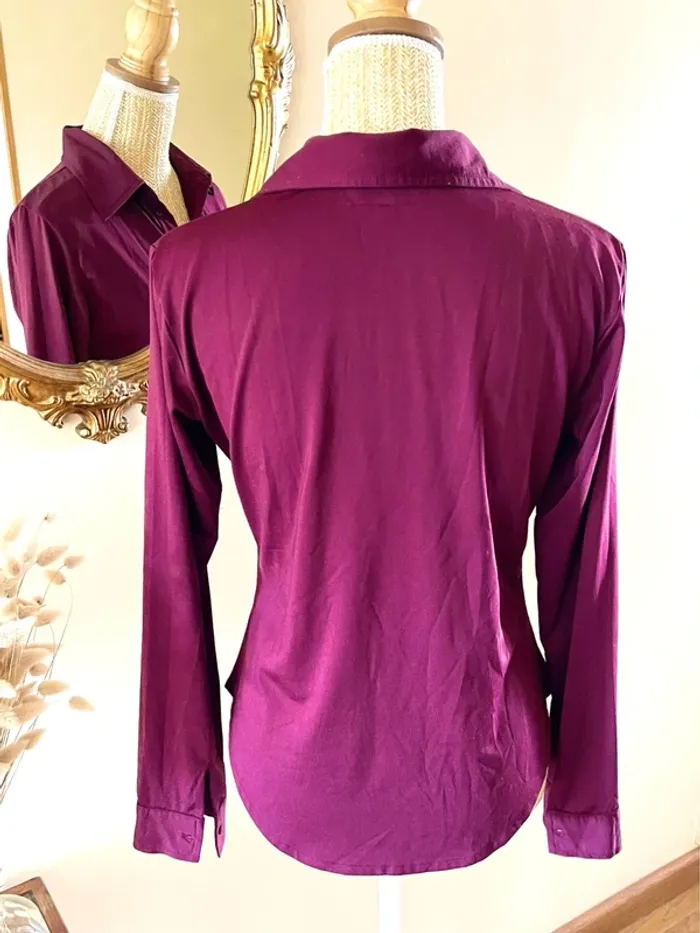 Sublime Chemise à col et boutonnage Autre Ton en Bordeaux taille 42 - photo numéro 10