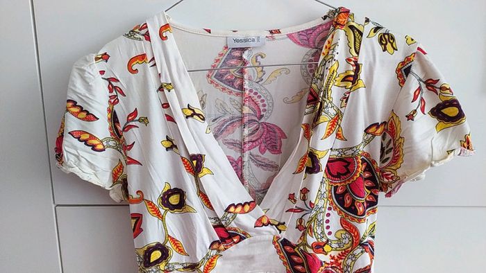 Top décolleté été M fleurs provençale - photo numéro 2