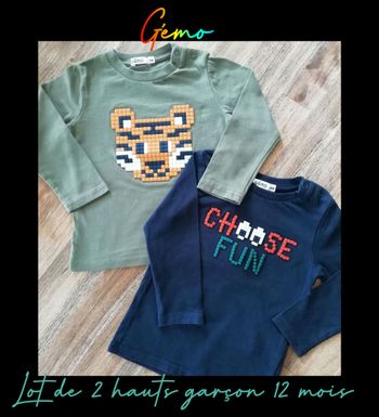 Lot de 2 hauts Garçon 12 mois Gémo