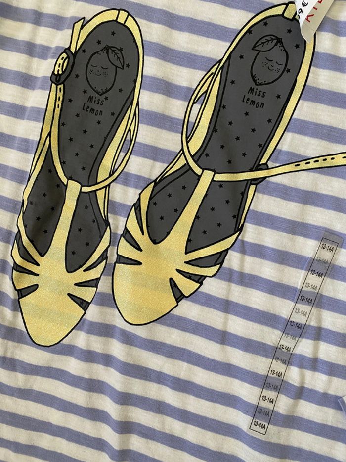 Tee shirt T-shirt Monoprix Miss Lemon taille 14 ans Neuf - photo numéro 2