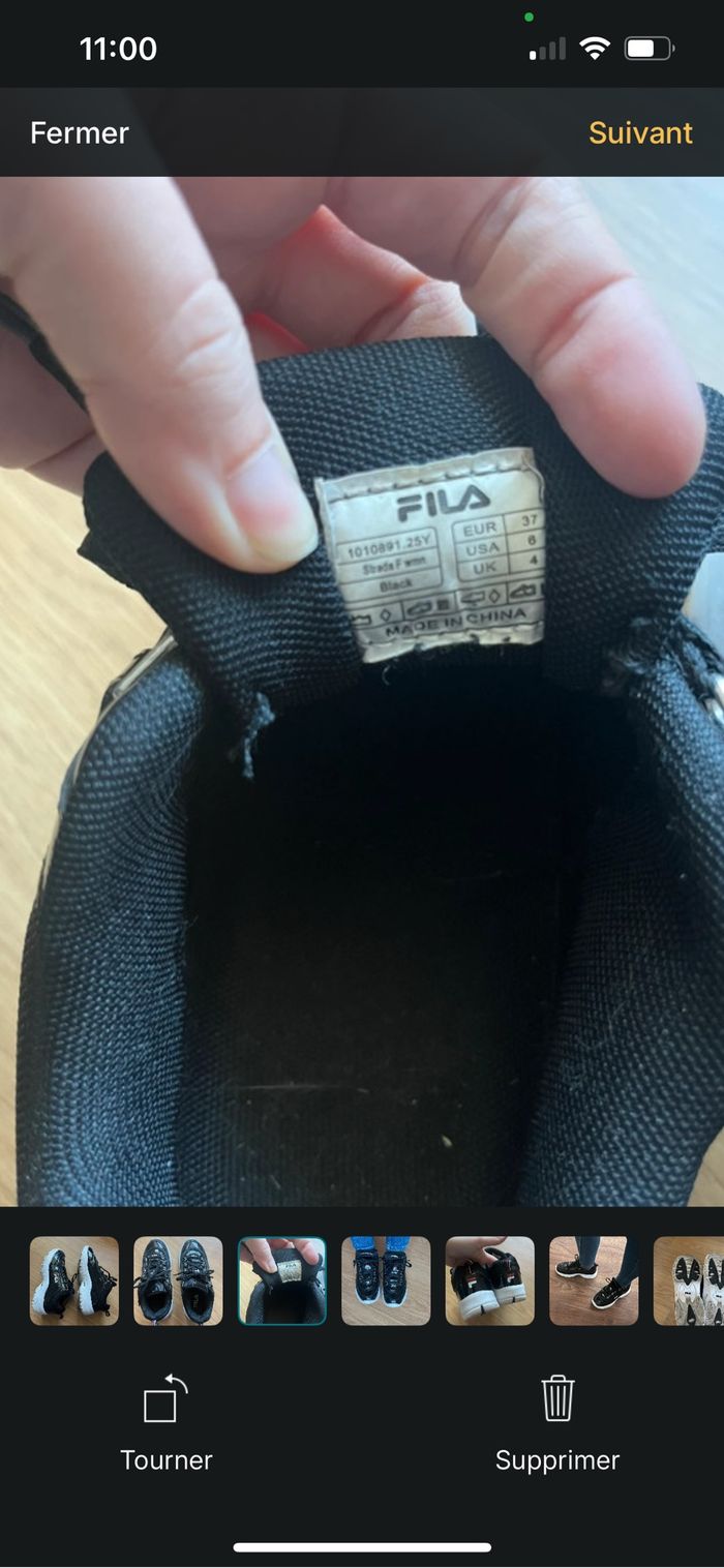 Baskets Fila noires vernies - photo numéro 3